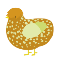 Failure, a ochre and lemon chicken with a speckle pattern