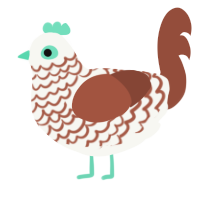 (unnamed), a white and russet chicken with a lace pattern