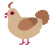 A beige and brown chicken