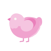 Pink Christmas, a pink chicken with a head pattern