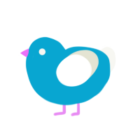 twitter, a cerulean and white chicken