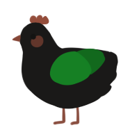 Overgrown, a sable and leaf chicken