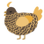 A bark and honey chicken with a lace pattern