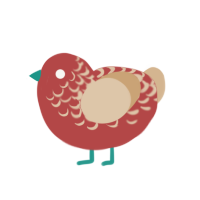 (unnamed), a red and beige chicken with a half-lace pattern