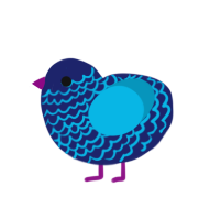 eiffel 65, a navy and cerulean chicken with a lace pattern