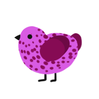 (unnamed), a orchid and wine chicken with a speckle pattern