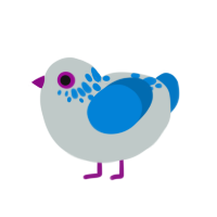 (unnamed), a silver and sapphire chicken with a neck-speckle pattern