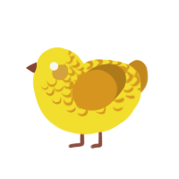 Rubber Squeak Toy, a yellow and ochre chicken with a half-lace pattern