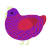 Berry Blast, a violet and crimson chicken with a lace pattern