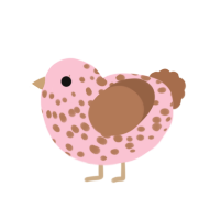 Thing 1, a rose and brown chicken with a speckle pattern