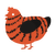 Garf, a vermilion and sable chicken with a bar pattern