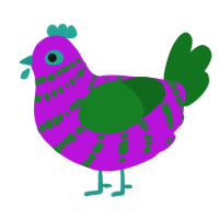 (unnamed), a amethyst and leaf chicken with a bar pattern