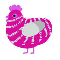 (unnamed), a fuchsia and silver chicken with a bar pattern