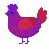 (unnamed), a violet and crimson chicken with a lace pattern