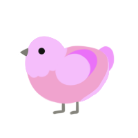 yass pills, a pink and lavender chicken with a head pattern