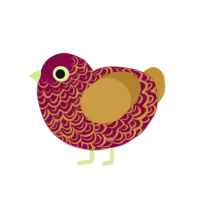 Chinese New Year, a maroon and gold chicken with a double-lace pattern