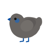 baby blue, a grey chicken