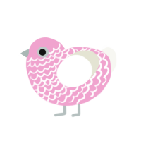 (unnamed), a pink and white chicken with a lace pattern