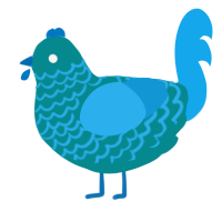 (unnamed), a teal and sky chicken with a lace pattern