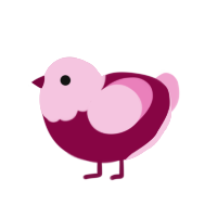 (unnamed), a pink chicken with a head pattern