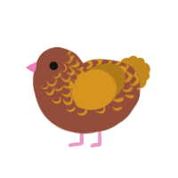 Nutmeg, a russet and ochre chicken with a half-lace pattern