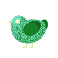 (unnamed), a mint and leaf chicken with a double-lace pattern