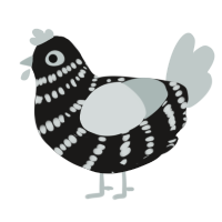 Broken, a sable and silver chicken with a bar pattern