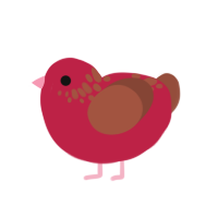 Marion, a russet and red chicken with a neck-speckle pattern