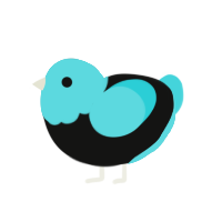 Hallow, a black and aqua chicken with a bar pattern