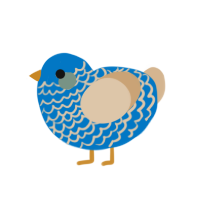 Polyphony, a sapphire and beige chicken with a lace pattern