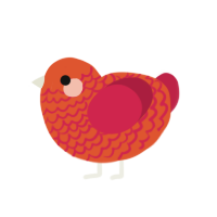 Sriracha, a vermilion and crimson chicken with a lace pattern