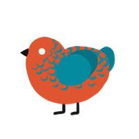 econ, a vermilion and sea chicken with a half-lace pattern