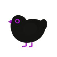 (unnamed), a black chicken with a speckle pattern