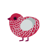 (unnamed), a crimson and silver chicken with a lace pattern