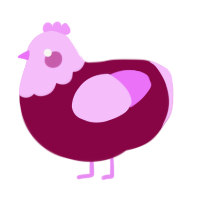 Triangle, a maroon and lavender chicken with a head pattern