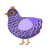 Ichor, a overcast and lilac chicken with a lace pattern