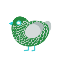 GetInto Hypnosis Mic, a viridian and silver chicken with a lace pattern