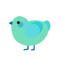 Little Droplet, a mint and aqua chicken with a neck-speckle pattern