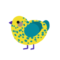 (unnamed), a yellow and sea chicken with a speckle pattern