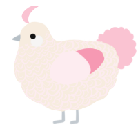 Cupcake, a cream and rose chicken with a double-lace pattern