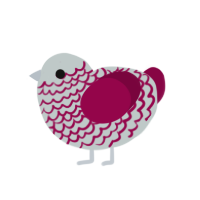 Pulau Ubin, a silver and maroon chicken with a lace pattern