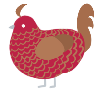 (unnamed), a crimson and brown chicken with a lace pattern