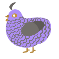 Saucer, a lilac and grey chicken with a lace pattern