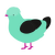 Miku, a mint and sable chicken