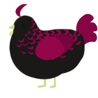 (unnamed), a sable and maroon chicken with a half-lace pattern