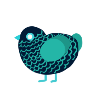 Out the sky, a tumblr and turquoise chicken with a lace pattern