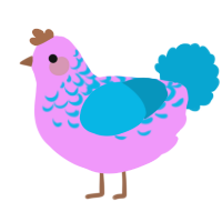 (unnamed), a lavender and cerulean chicken with a half-lace pattern