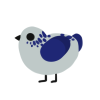 (unnamed), a silver and navy chicken with a neck-speckle pattern