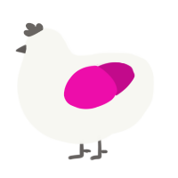 (unnamed), a white and fuchsia chicken