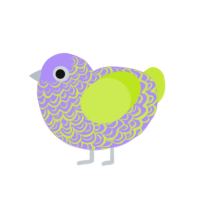 Precious Algae, a lilac and lime chicken with a double-lace pattern